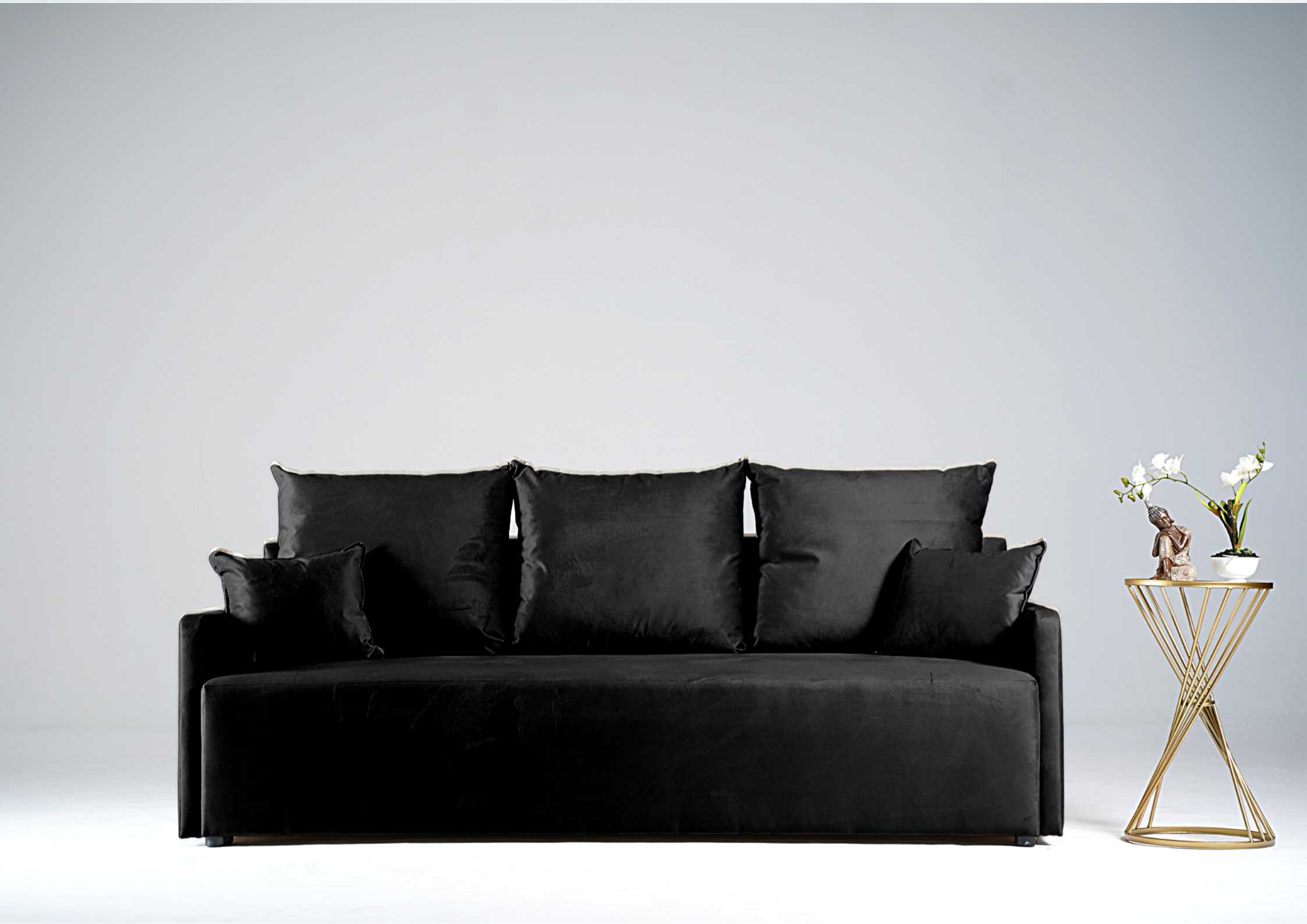 Czarna mała kanapa rozkładana